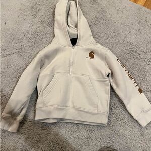 Carhartt Kids' Cream Hoodie with Brown Logo